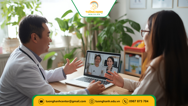 Bác sĩ trao đổi trực tuyến với phụ huynh