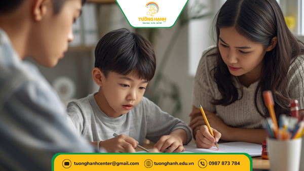 Trẻ em Việt Nam học tập với sự hướng dẫn