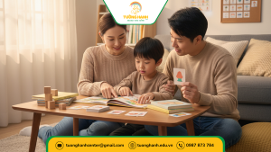 Gia đình hỗ trợ trẻ chậm giao tiếp bằng cách đọc sách và trò chuyện tại nhà