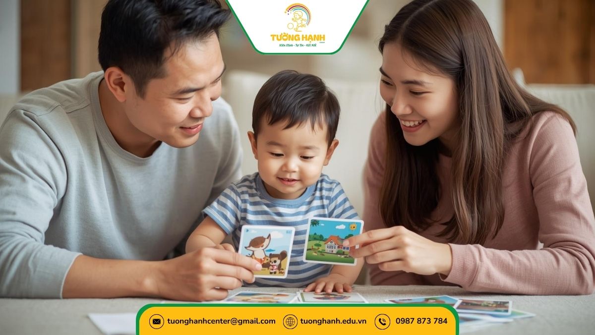 Phụ huynh tập luyện ngôn ngữ cho trẻ rối loạn tại nhà