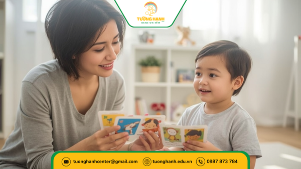 Trẻ luyện nói cùng chuyên viên trị liệu - Dạy trẻ bị rối loạn ngôn ngữ