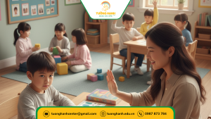 Trẻ tham gia hoạt động nhóm nhỏ ở trường dạy trẻ rối loạn ngôn ngữ