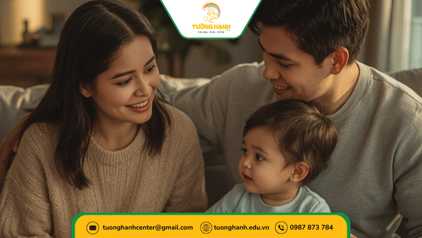 Cha mẹ nói chuyện với con tại nhà, giúp trẻ cải thiện ngôn ngữ