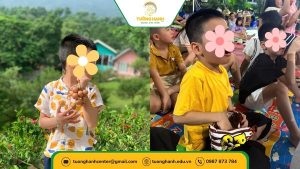 Hình ảnh bé M.K khi tham gia hoạt động ngoài trời