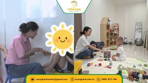Giáo viên Trung tâm Tường Hạnh tận tình hướng dẫn và đồng hành cùng các bé trong giờ học